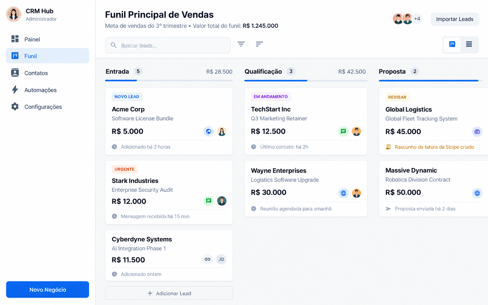CRM Hub Dashboard